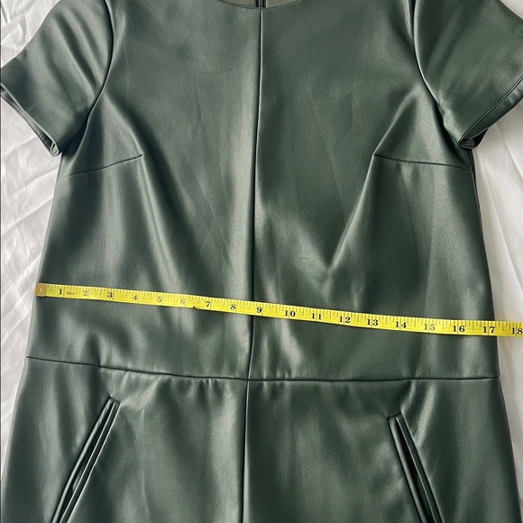 Ann Taylor Petite Green Leather Mini Dress with Pockets - Picture 15 of 16